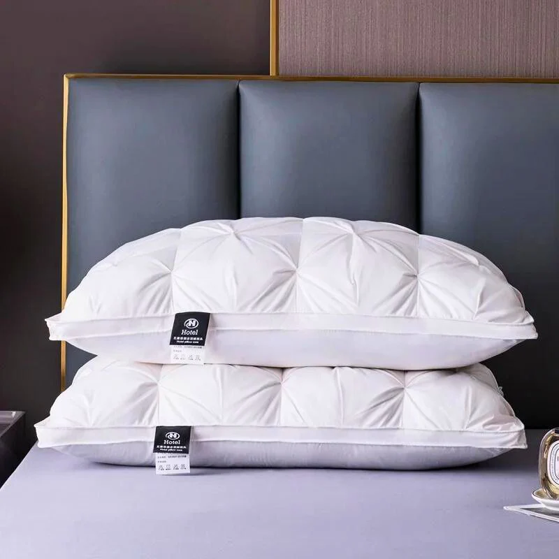 Luxury Goose Down Bed Pillow – Hypoallergenic Neck Support Cushion for Deep Sleep - Image 3