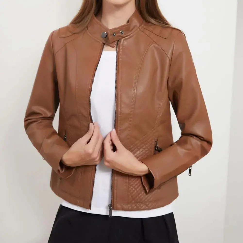 Selene Leather Zip Jacket - Image 4