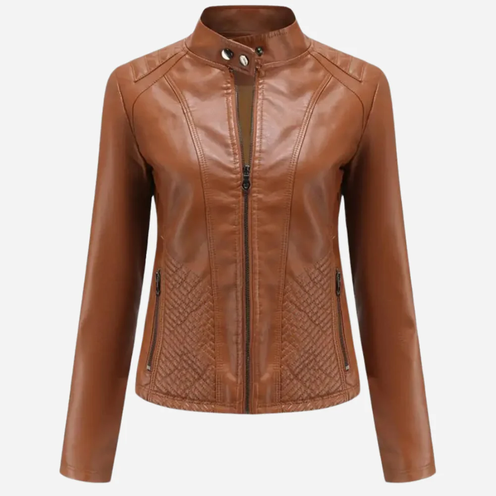 Selene Leather Zip Jacket - Image 6