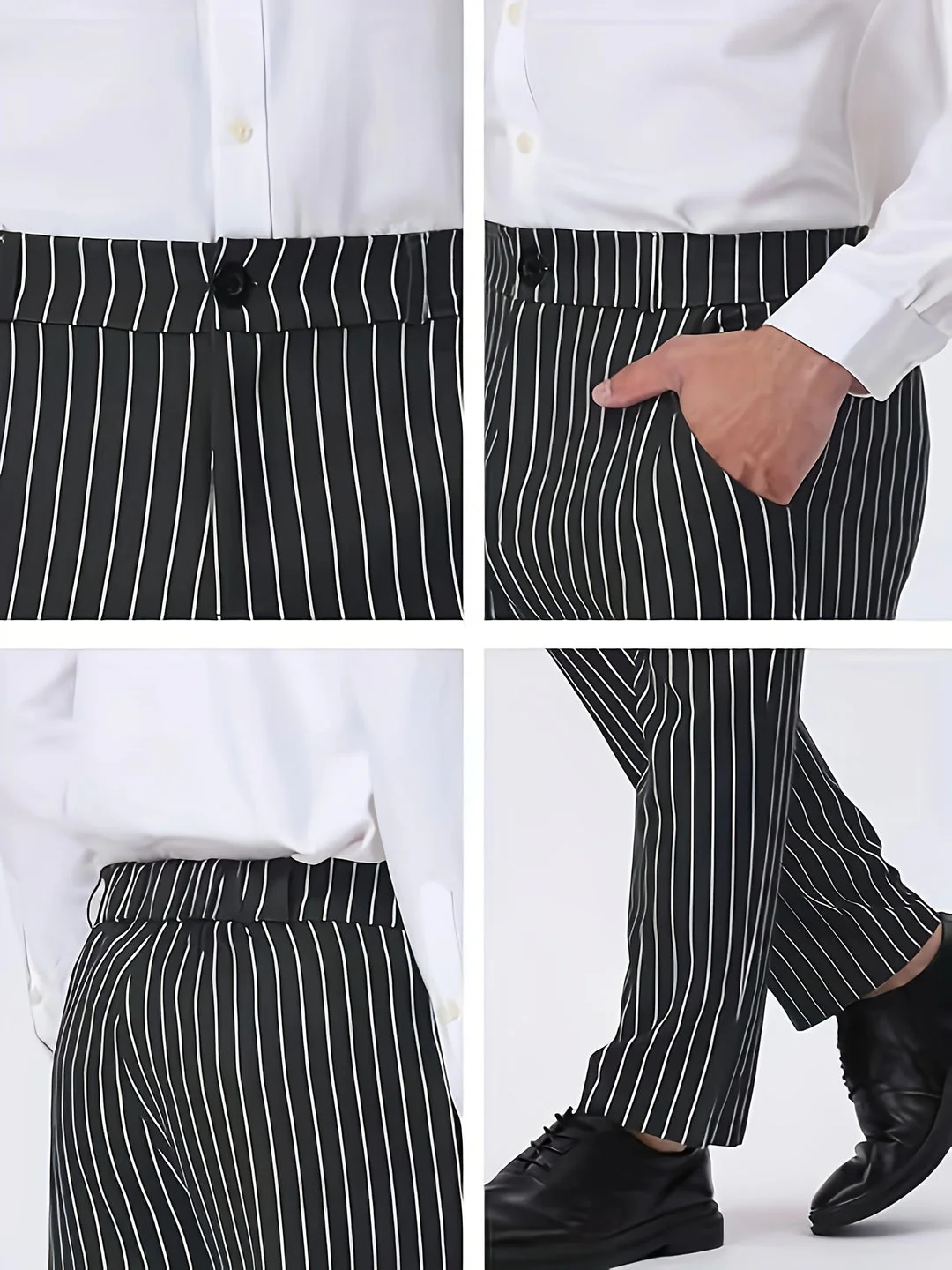 Striped Casual Trousers with Pockets - Image 4